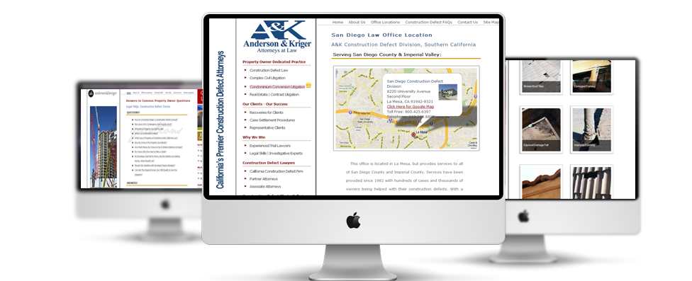 web design and seo repair for construction defect law firm