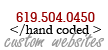 custom hand coded websites; contact us