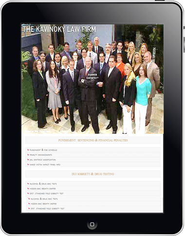 iPad version of san diego dwi website design