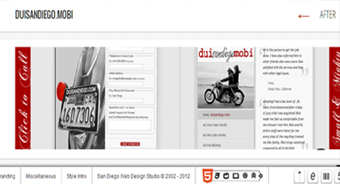 mobile website design portfolio: internal link in san diego web studio